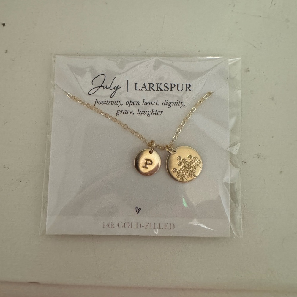 Gold Necklace with Initial Pendant